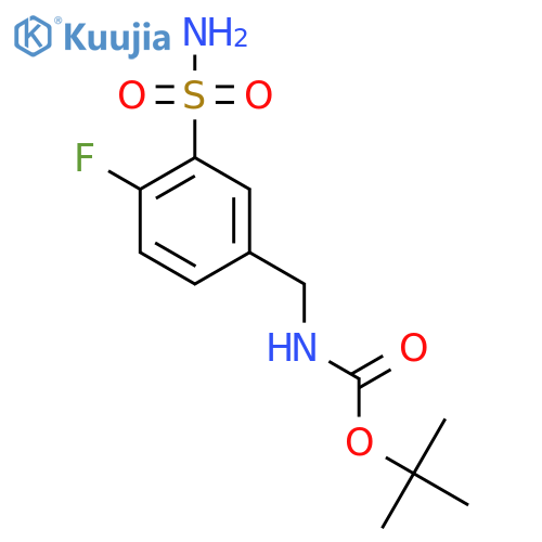 tert-butyl N-(4-fluoro-3-sulfamoylphenyl)methylcarbamate structure