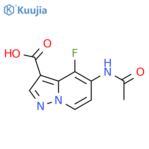 5-acetamido-4-fluoropyrazolo1,5-apyridine-3-carboxylic acid structure