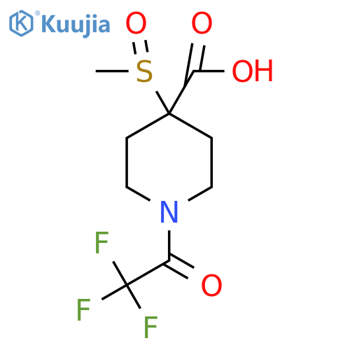 4-Methanesulfinyl-1-(2,2,2-trifluoroacetyl)piperidine-4-carboxylic acid structure