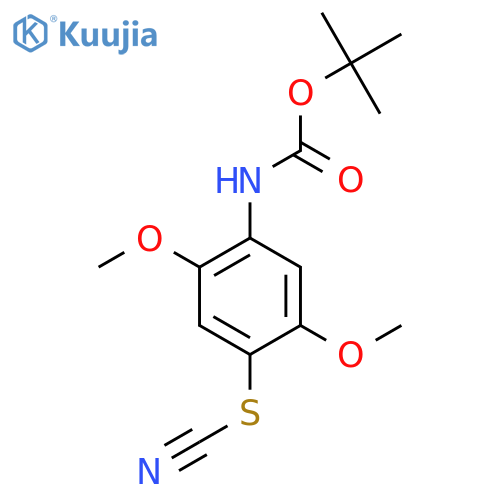 tert-butyl N-[4-(cyanosulfanyl)-2,5-dimethoxyphenyl]carbamate structure