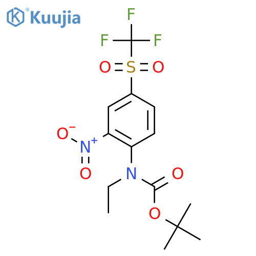 tert-butyl N-ethyl-N-(2-nitro-4-trifluoromethanesulfonylphenyl)carbamate structure
