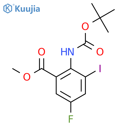 methyl 2-{(tert-butoxy)carbonylamino}-5-fluoro-3-iodobenzoate structure