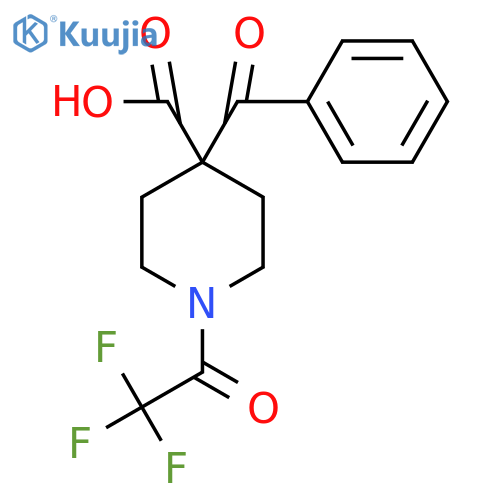 4-Benzoyl-1-(2,2,2-trifluoroacetyl)piperidine-4-carboxylic acid structure
