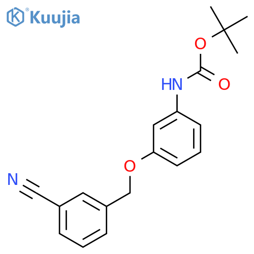 tert-butyl N-{3-(3-cyanophenyl)methoxyphenyl}carbamate structure
