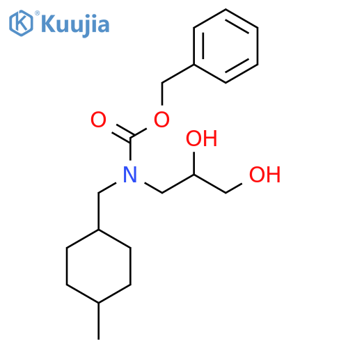 benzyl N-(2,3-dihydroxypropyl)-N-(4-methylcyclohexyl)methylcarbamate structure