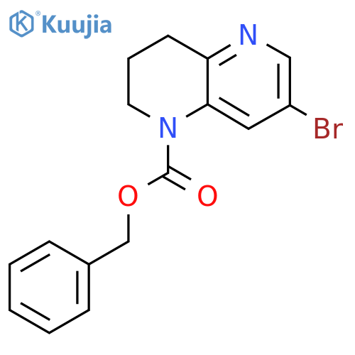 Benzyl 7-bromo-1,2,3,4-tetrahydro-1,5-naphthyridine-1-carboxylate structure