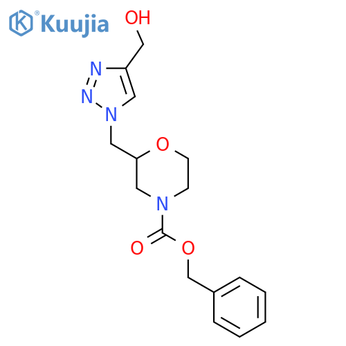 benzyl 2-{4-(hydroxymethyl)-1H-1,2,3-triazol-1-ylmethyl}morpholine-4-carboxylate structure