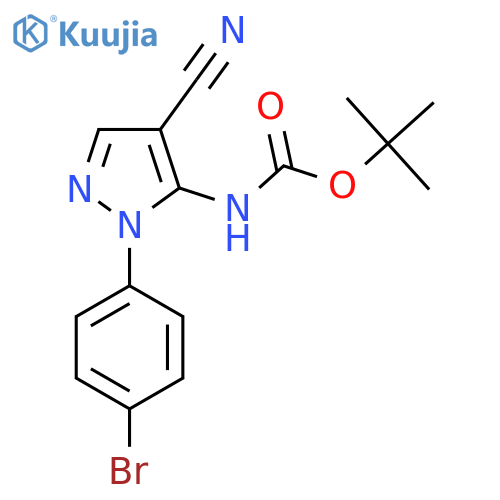 tert-butyl N-[1-(4-bromophenyl)-4-cyano-1H-pyrazol-5-yl]carbamate structure
