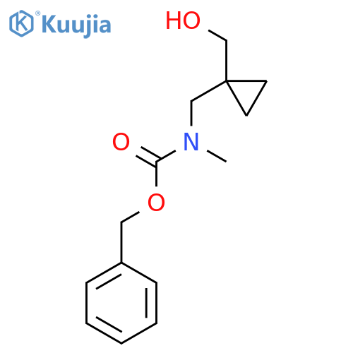 benzyl N-{[1-(hydroxymethyl)cyclopropyl]methyl}-N-methylcarbamate structure