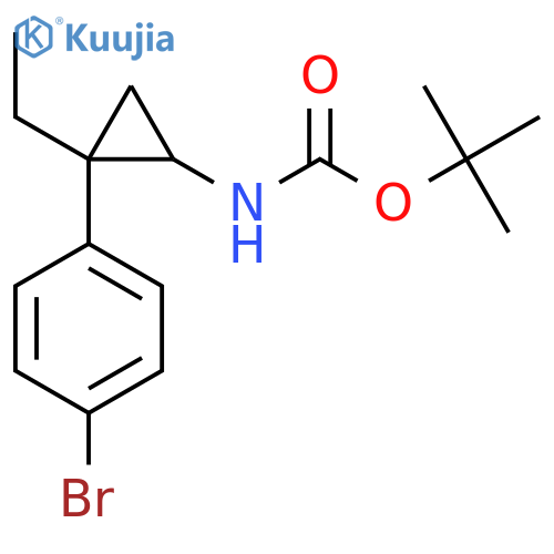tert-butyl N-2-(4-bromophenyl)-2-ethylcyclopropylcarbamate structure