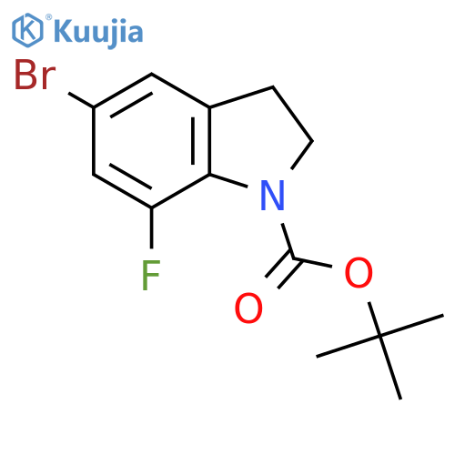 tert-butyl 5-bromo-7-fluoro-2,3-dihydro-1H-indole-1-carboxylate structure