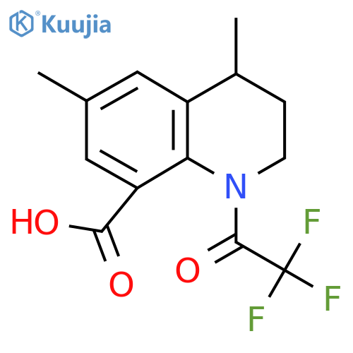 4,6-Dimethyl-1-(2,2,2-trifluoroacetyl)-1,2,3,4-tetrahydroquinoline-8-carboxylic acid structure