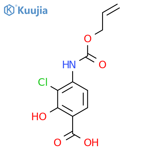 3-Chloro-2-hydroxy-4-{[(prop-2-en-1-yloxy)carbonyl]amino}benzoic acid structure
