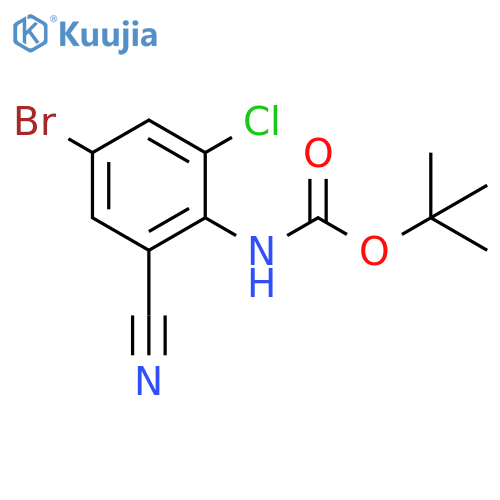 tert-butyl N-(4-bromo-2-chloro-6-cyanophenyl)carbamate structure