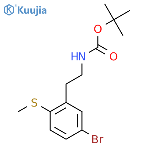 tert-butyl N-{2-5-bromo-2-(methylsulfanyl)phenylethyl}carbamate structure
