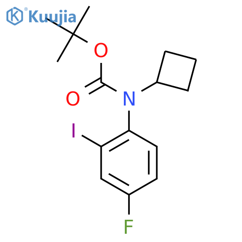 tert-butyl N-cyclobutyl-N-(4-fluoro-2-iodophenyl)carbamate structure