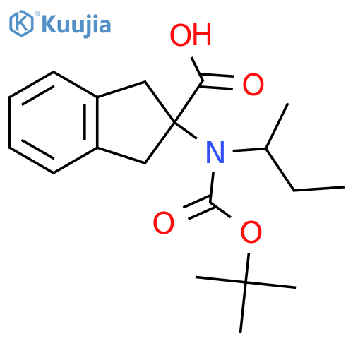 2-[(butan-2-yl)[(tert-butoxy)carbonyl]amino]-2,3-dihydro-1H-indene-2-carboxylic acid structure