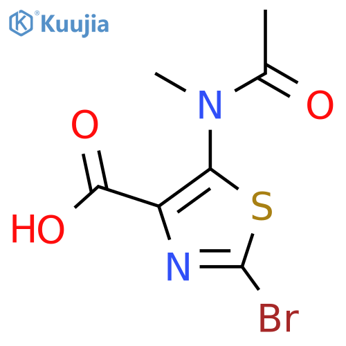2-bromo-5-(N-methylacetamido)-1,3-thiazole-4-carboxylic acid structure