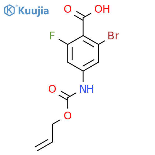 2-bromo-6-fluoro-4-{(prop-2-en-1-yloxy)carbonylamino}benzoic acid structure