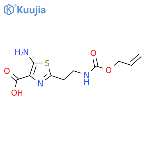 5-amino-2-(2-{(prop-2-en-1-yloxy)carbonylamino}ethyl)-1,3-thiazole-4-carboxylic acid structure