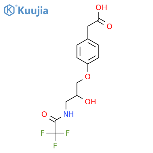 2-{4-2-hydroxy-3-(2,2,2-trifluoroacetamido)propoxyphenyl}acetic acid structure