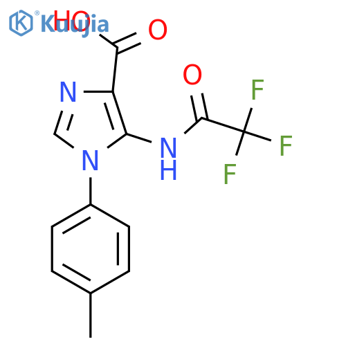 1-(4-methylphenyl)-5-(2,2,2-trifluoroacetamido)-1H-imidazole-4-carboxylic acid structure
