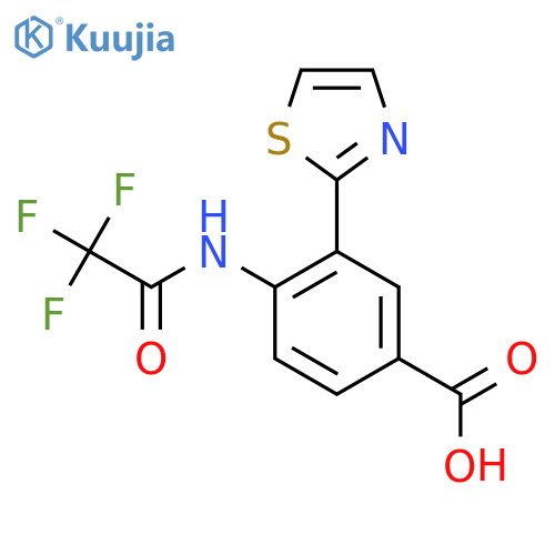 3-(1,3-Thiazol-2-yl)-4-(2,2,2-trifluoroacetamido)benzoic acid structure