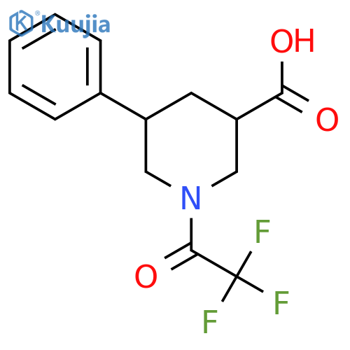 5-Phenyl-1-(2,2,2-trifluoroacetyl)piperidine-3-carboxylic acid structure