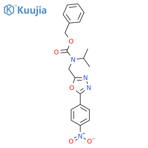 benzyl N-{5-(4-nitrophenyl)-1,3,4-oxadiazol-2-ylmethyl}-N-(propan-2-yl)carbamate structure
