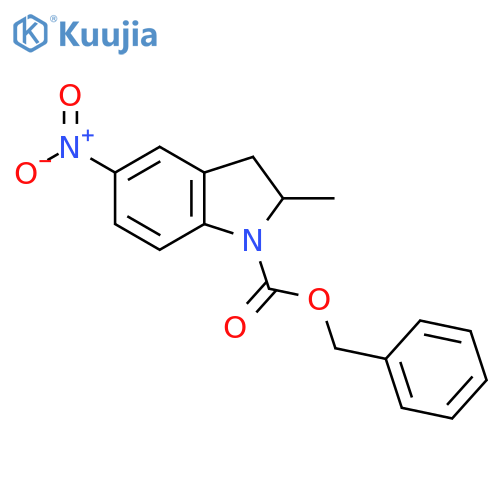 benzyl 2-methyl-5-nitro-2,3-dihydro-1H-indole-1-carboxylate structure
