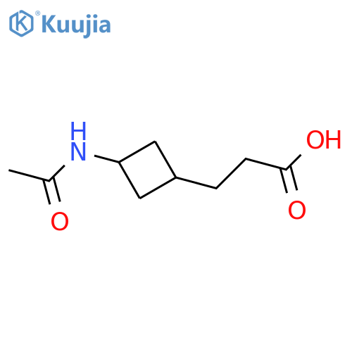 3-(1r,3s)-3-acetamidocyclobutylpropanoic acid structure