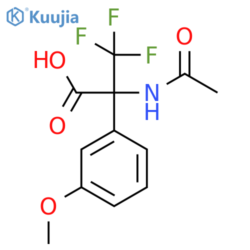 2-Acetamido-3,3,3-trifluoro-2-(3-methoxyphenyl)propanoic acid structure