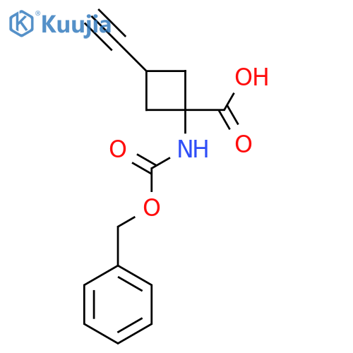 1-{[(Benzyloxy)carbonyl]amino}-3-ethynylcyclobutane-1-carboxylic acid structure