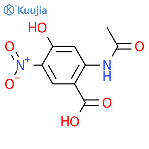 2-Acetamido-4-hydroxy-5-nitrobenzoic acid structure