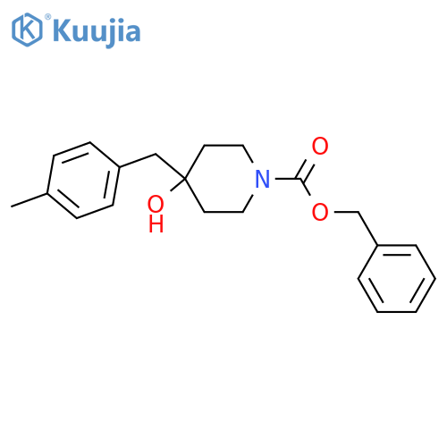 benzyl 4-hydroxy-4-(4-methylphenyl)methylpiperidine-1-carboxylate structure