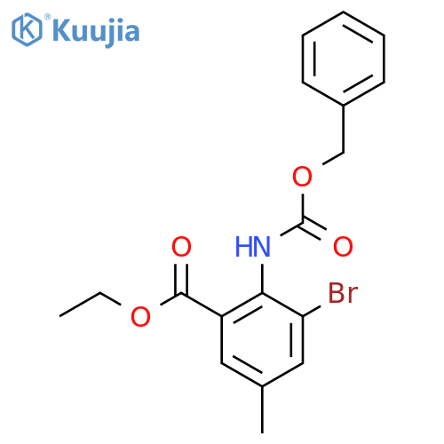 ethyl 2-{(benzyloxy)carbonylamino}-3-bromo-5-methylbenzoate structure