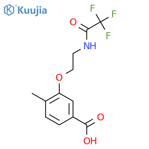 4-methyl-3-2-(2,2,2-trifluoroacetamido)ethoxybenzoic acid structure