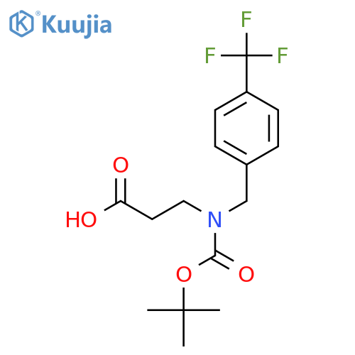3-{(tert-butoxy)carbonyl({4-(trifluoromethyl)phenylmethyl})amino}propanoic acid structure