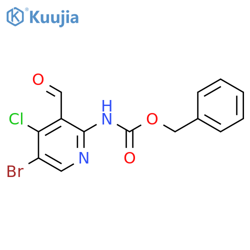 benzyl N-(5-bromo-4-chloro-3-formylpyridin-2-yl)carbamate structure