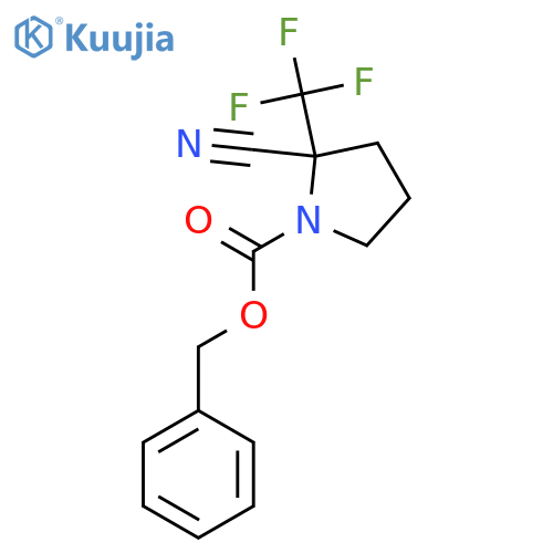 Benzyl 2-cyano-2-(trifluoromethyl)pyrrolidine-1-carboxylate structure