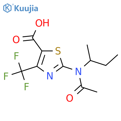 2-N-(butan-2-yl)acetamido-4-(trifluoromethyl)-1,3-thiazole-5-carboxylic acid structure