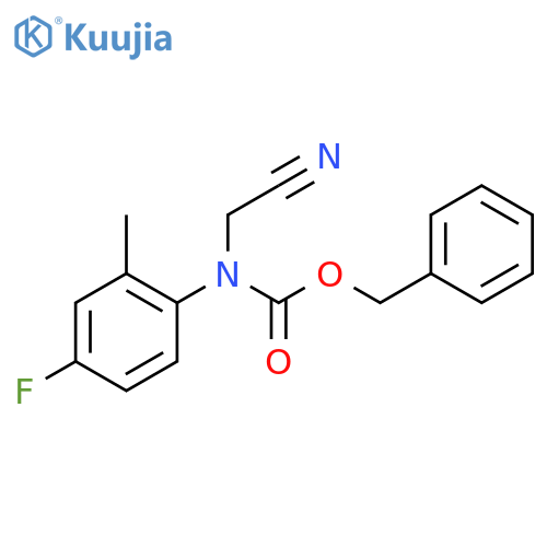 benzyl N-(cyanomethyl)-N-(4-fluoro-2-methylphenyl)carbamate structure