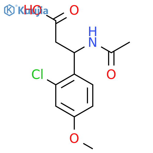 3-(2-Chloro-4-methoxyphenyl)-3-acetamidopropanoic acid structure
