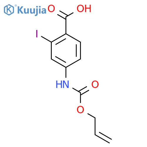 2-iodo-4-{(prop-2-en-1-yloxy)carbonylamino}benzoic acid structure