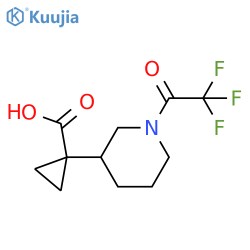 1-1-(2,2,2-trifluoroacetyl)piperidin-3-ylcyclopropane-1-carboxylic acid structure