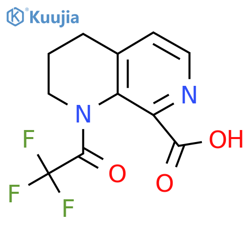 1-(2,2,2-Trifluoroacetyl)-1,2,3,4-tetrahydro-1,7-naphthyridine-8-carboxylic acid structure