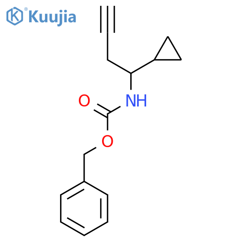benzyl N-(1-cyclopropylbut-3-yn-1-yl)carbamate structure