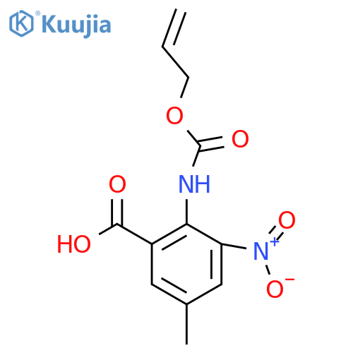 5-Methyl-3-nitro-2-{[(prop-2-en-1-yloxy)carbonyl]amino}benzoic acid structure