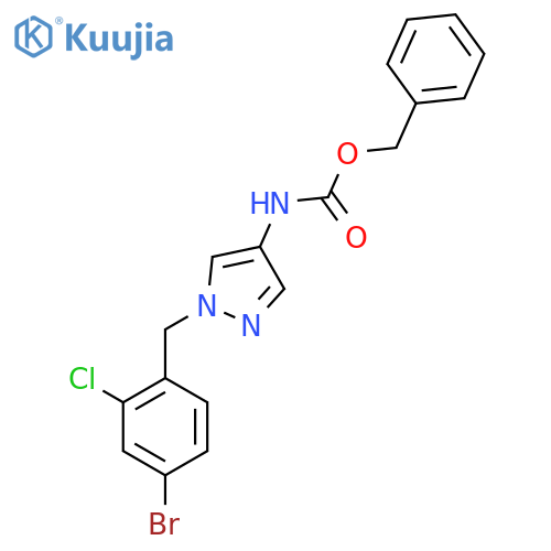 benzyl N-{1-(4-bromo-2-chlorophenyl)methyl-1H-pyrazol-4-yl}carbamate structure