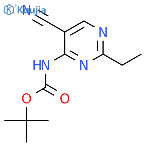 tert-butyl N-(5-cyano-2-ethylpyrimidin-4-yl)carbamate structure